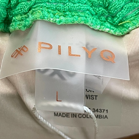 PilyQ Bikini Set Halter High Cut Bottoms Swim Full 2 piece Green Large - Picture 5 of 14